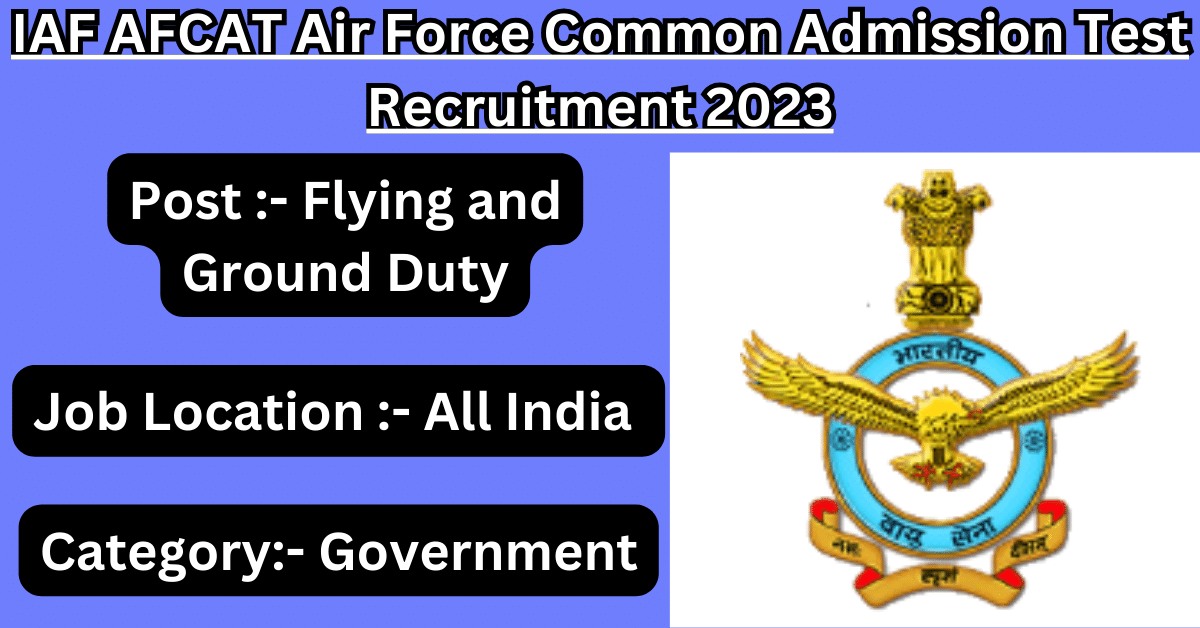 IAF AFCAT Recruitment 2023