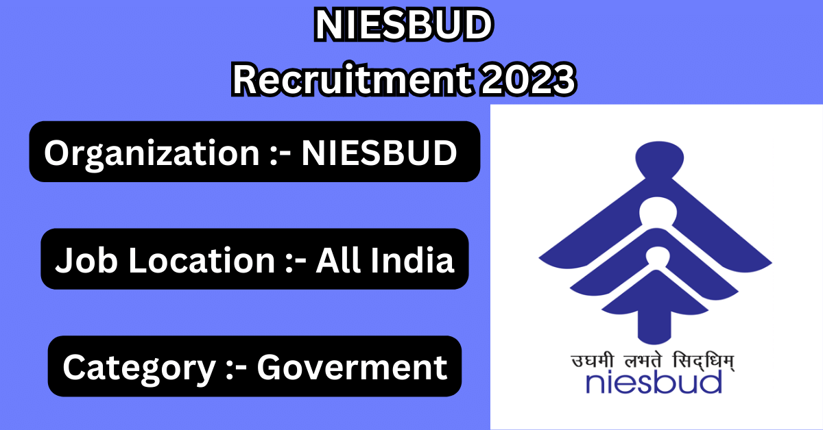 NIESBUD Recruitment 2023 