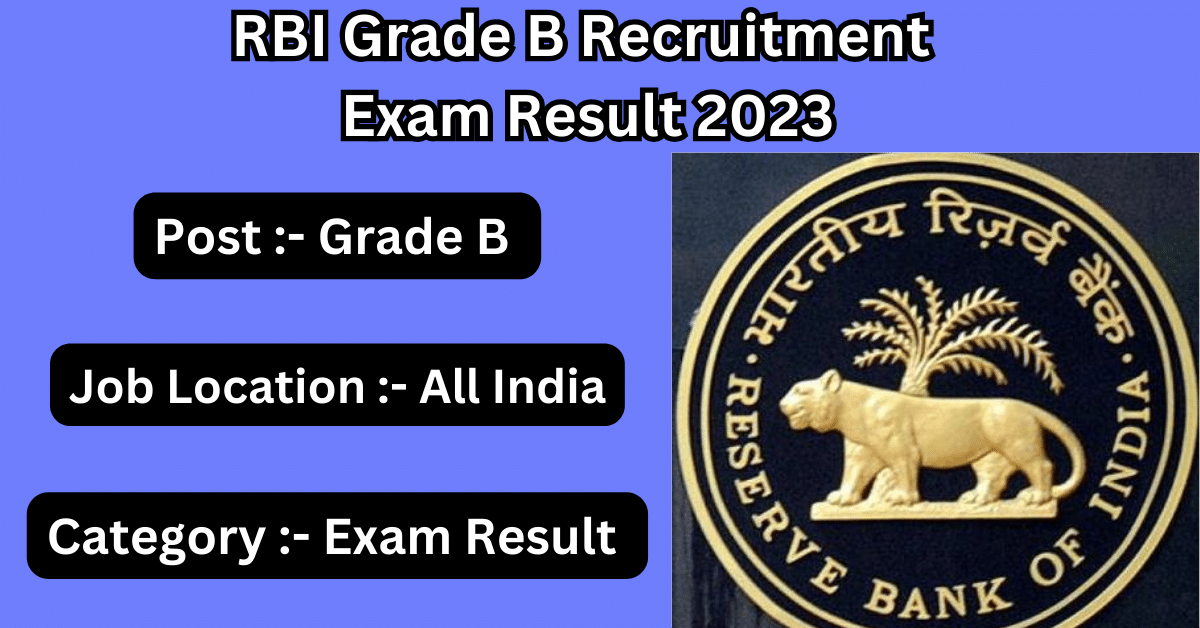 RBI Grade B Recruitment Exam Result 2023